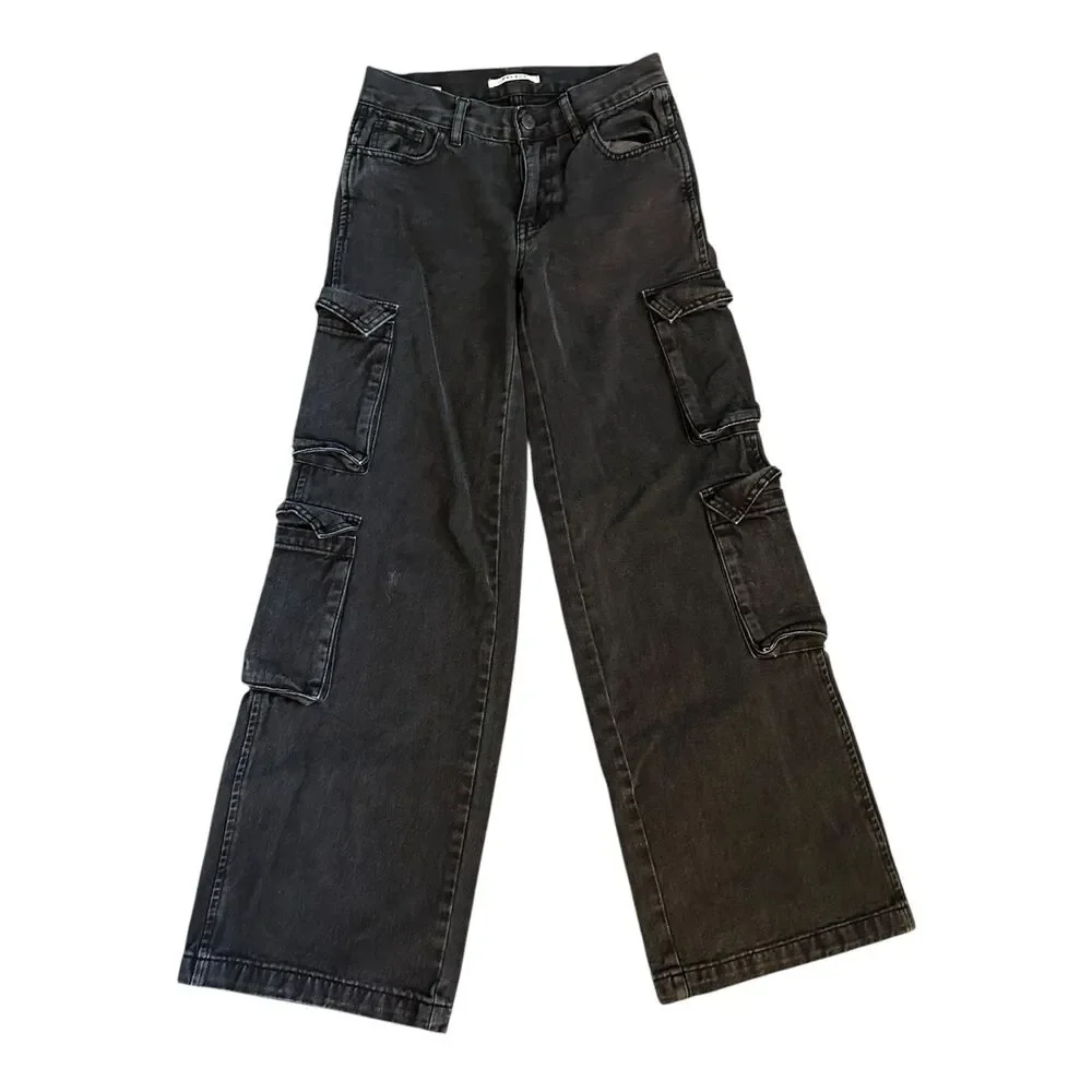 PacSun Women's Dark Grey‎ 90's Baggy Cargo Jeans Size 22